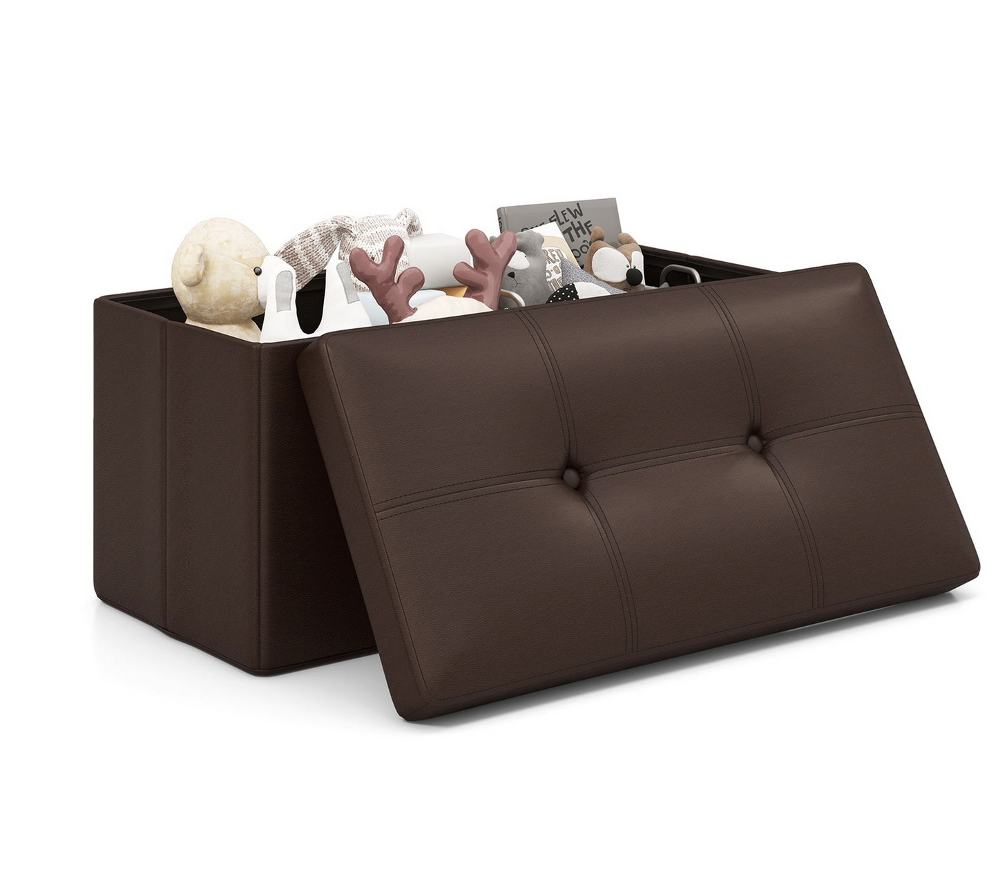 ✅ POUF DE RANGEMENT PLIABLE 76x38x38 CM (Disponible en Noir et Marron)