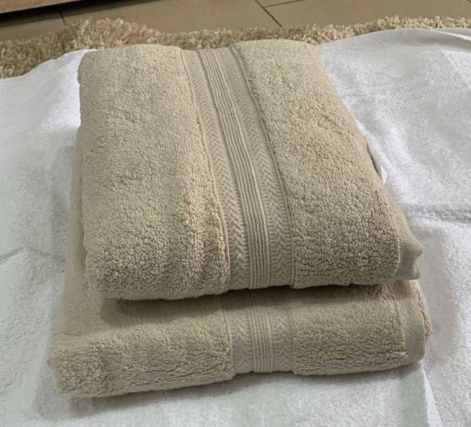 ✅ Pack de 02 Serviettes 100 % coton MM+GM (70x130 cm & 90x160 cm)