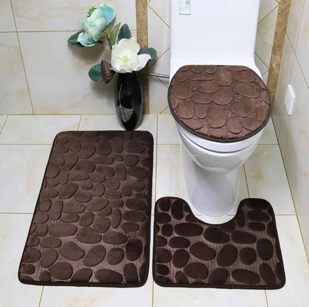 ✅ SET DE 03 PC TAPIS SALLE DE BAIN