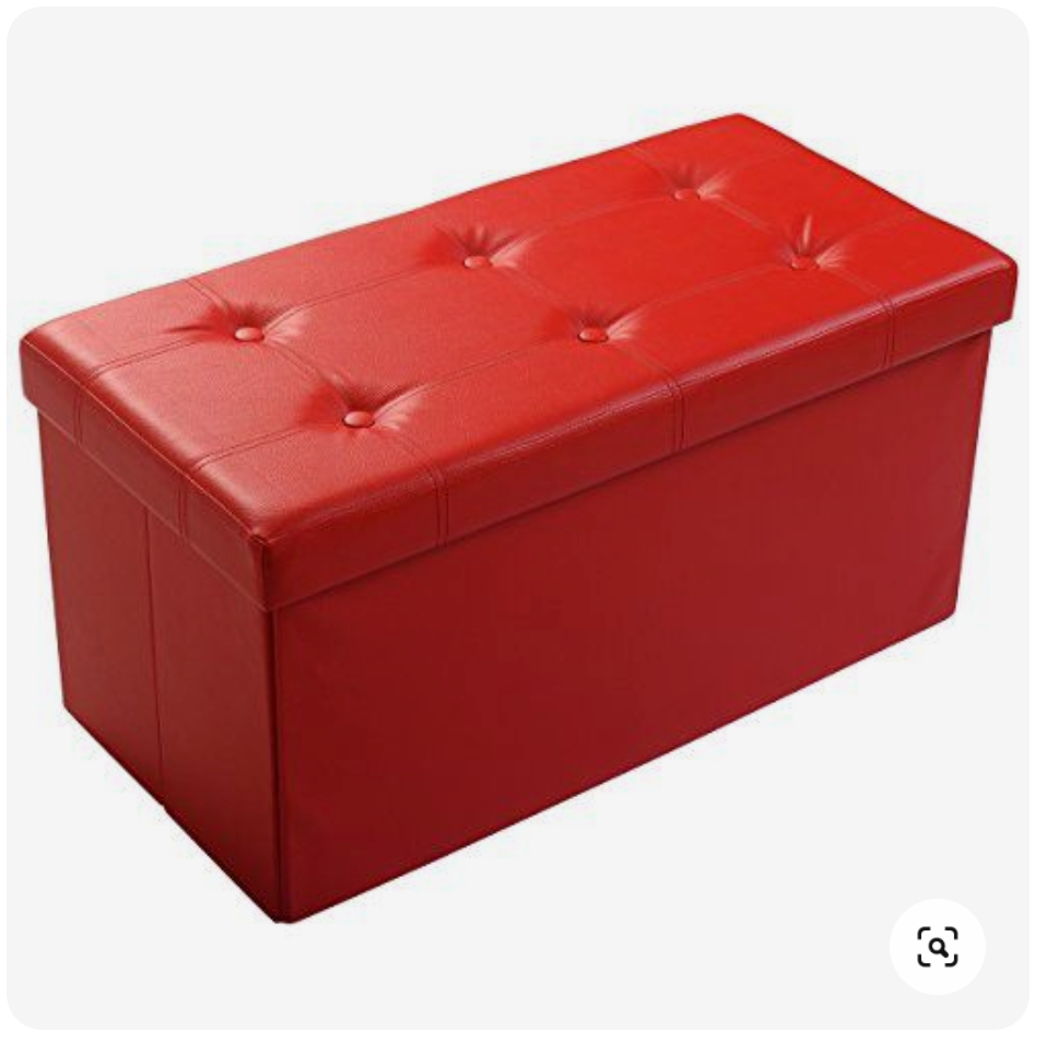 ✅ COFFRE DE RANGEMENT PLIABLE 115 x 38 x 38 CM (Couleur Rouge Déco Noel)