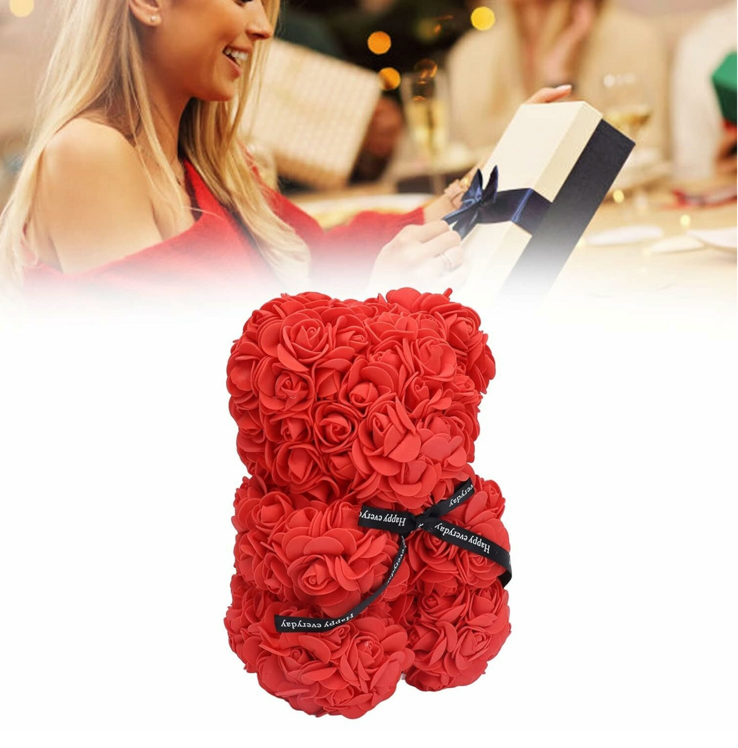 ✅ OURS EN PELUCHE ROSE ROUGE ARTIFICIEL