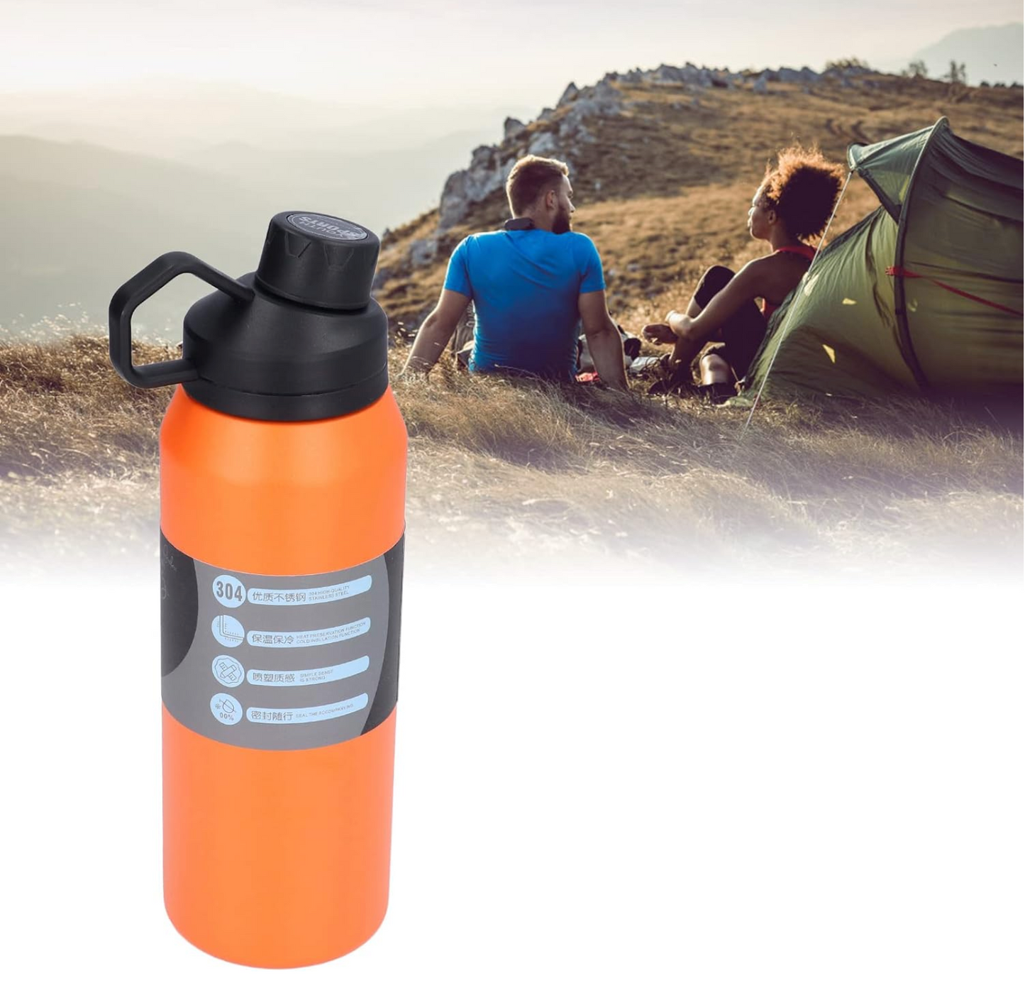 ✅ 01 Gourde SPORT ISOTHERME en Acier Inoxydable (Choisissez votre couleur!)