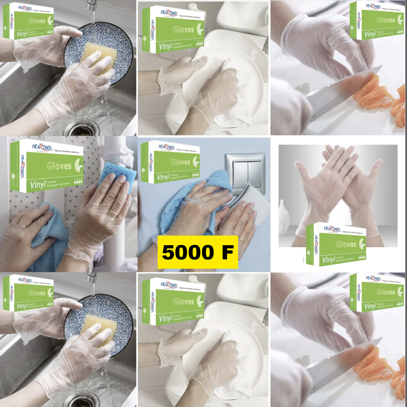 ✅ Pack de 5 boîtes de 100 gants en vinyle – (Idéal pour les utilisateurs réguliers)