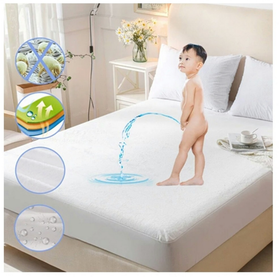✅ Protège matelas 160x200-30cm | Alèse Imperméable et Micro Respirante | Souple et Silencieux| fibre de bambou