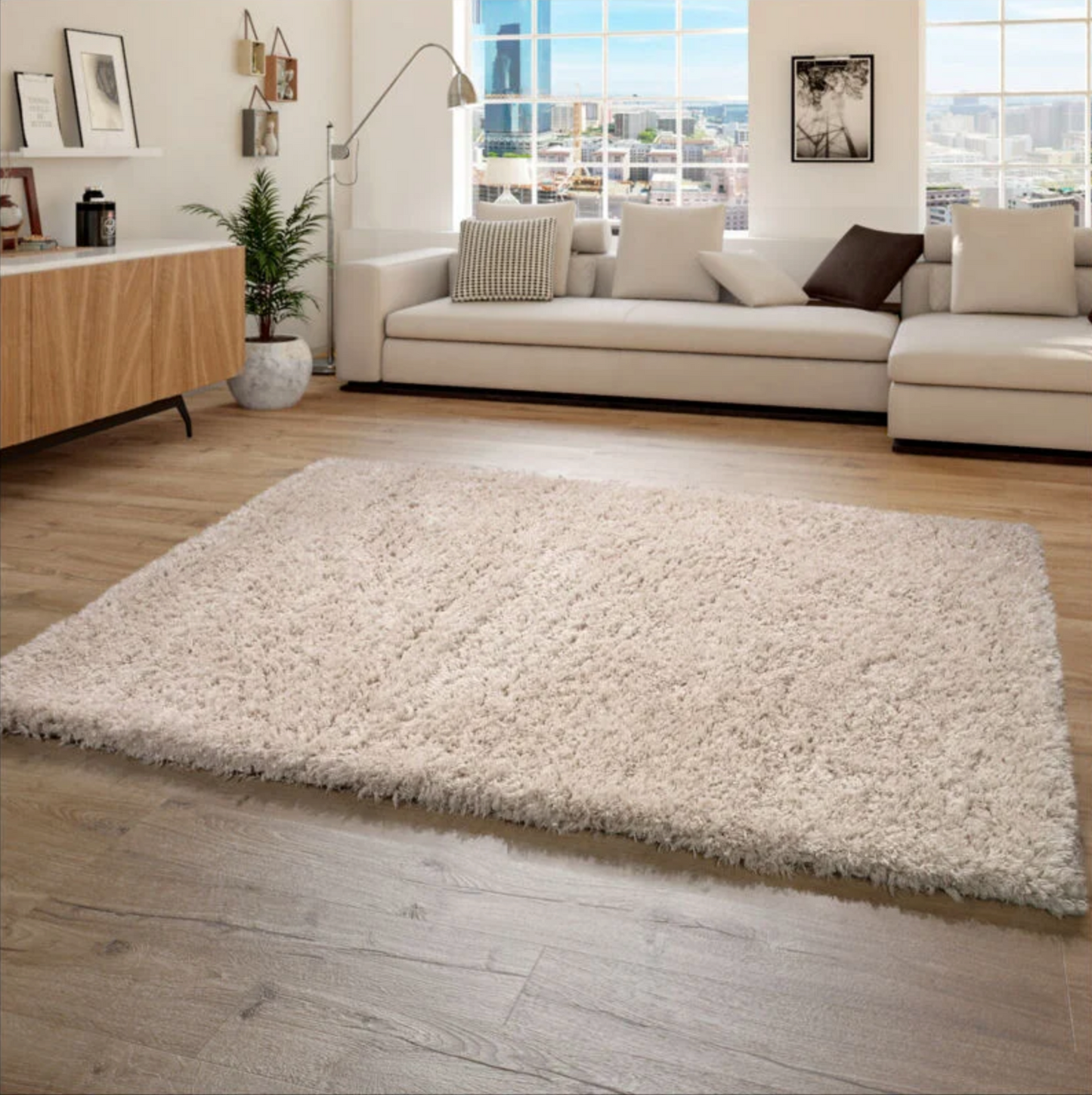 ✅ TAPIS SHAGGY UNI CAPPUCCINO (Dimensions: 2m x 3m)