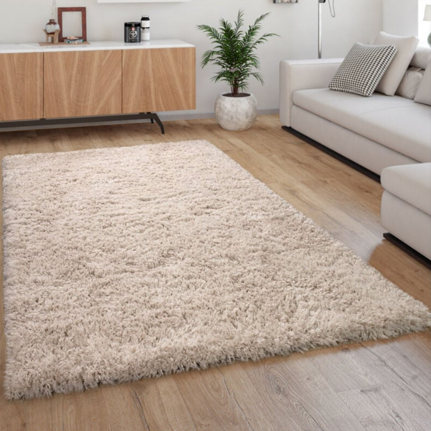 ✅ TAPIS SHAGGY UNI CAPPUCCINO (Dimensions: 2m x 3m)