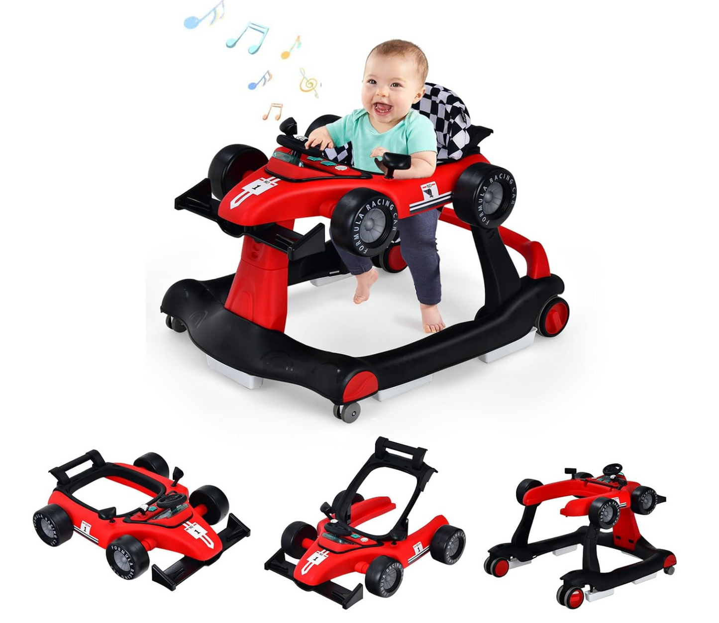 ✅ Trotteur Bébé 3 en 1 : Ajustable et Pratique pour Chaque Étape