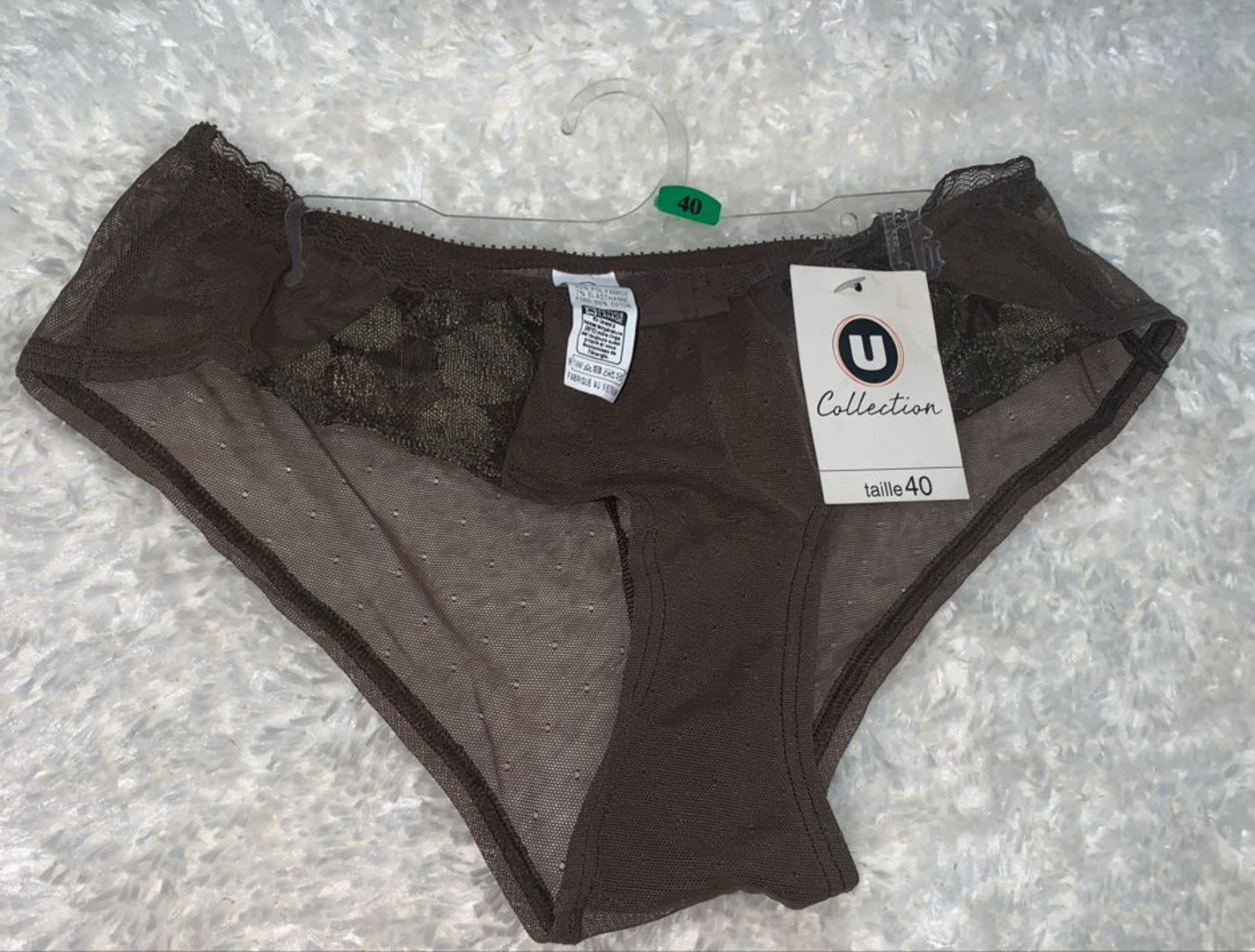 ✅ Sous-vêtement féminin marron transparent