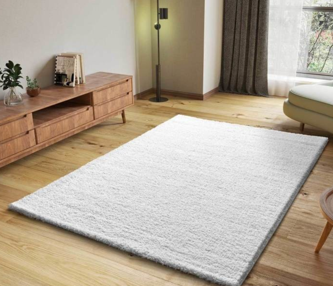 ✅ TAPIS SHAGGY UNI GRIS CLAIR (Dimensions: 1m x 2m)