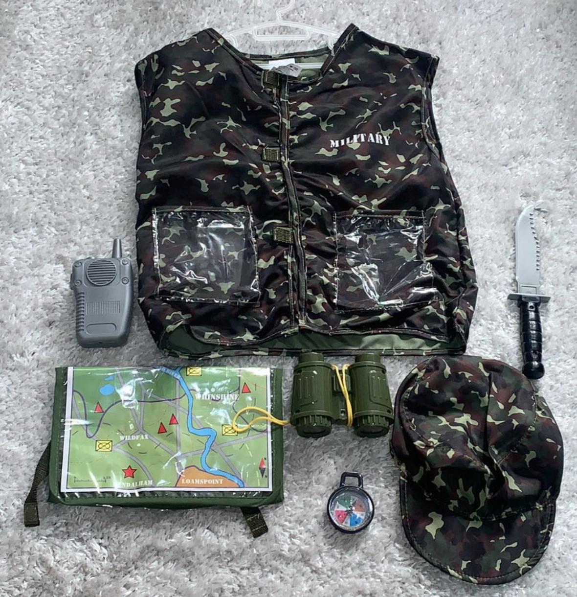 Déguisement Mardi Gras Enfant MILITARY FORCE (GILET + ACCEss) (04 pièces 3/8ans)