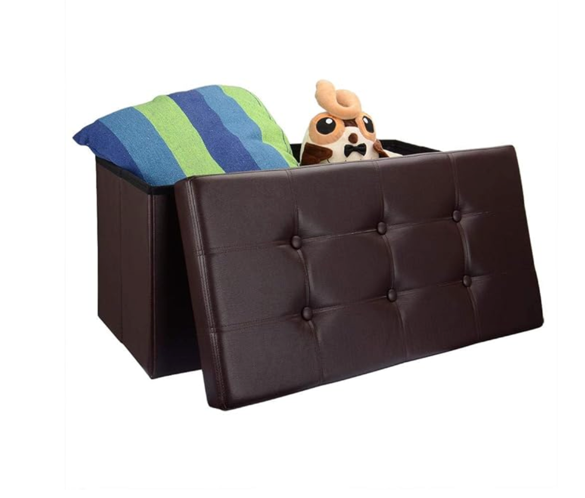 ✅ POUF DE RANGEMENT PLIABLE 76x38x38 CM (Disponible en Noir et Marron)