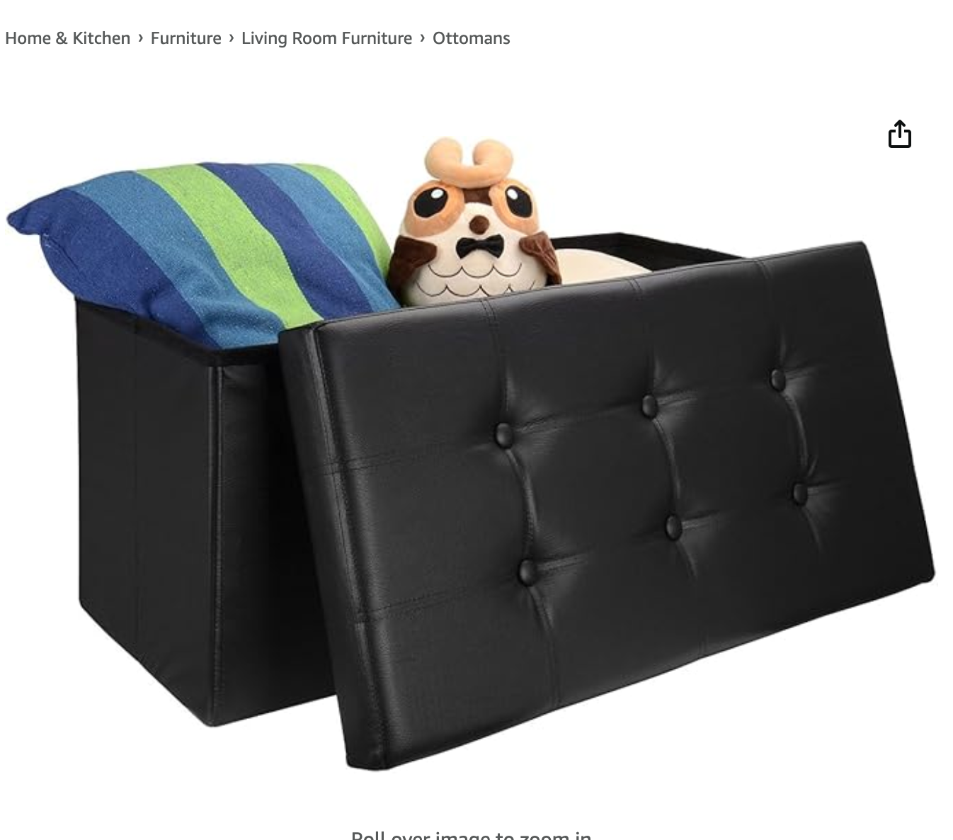 ✅ POUF DE RANGEMENT PLIABLE 76x38x38 CM (Disponible en Noir et Marron)