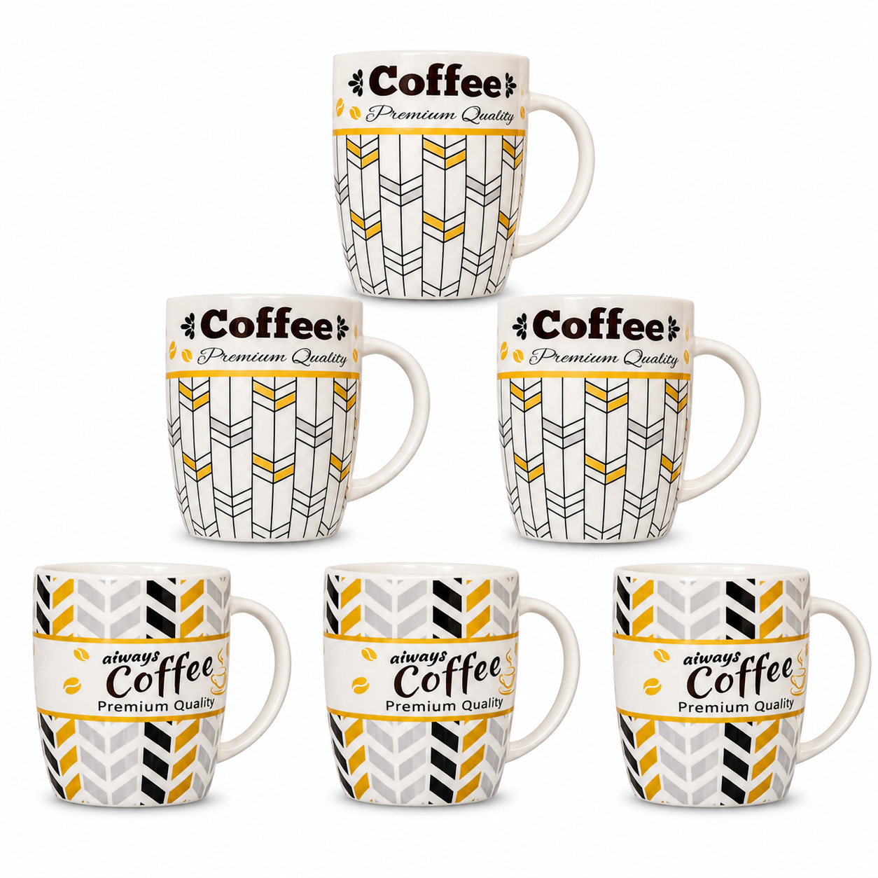 ✅ PACK DE 06 MUG CERAMIQUE DESIGN