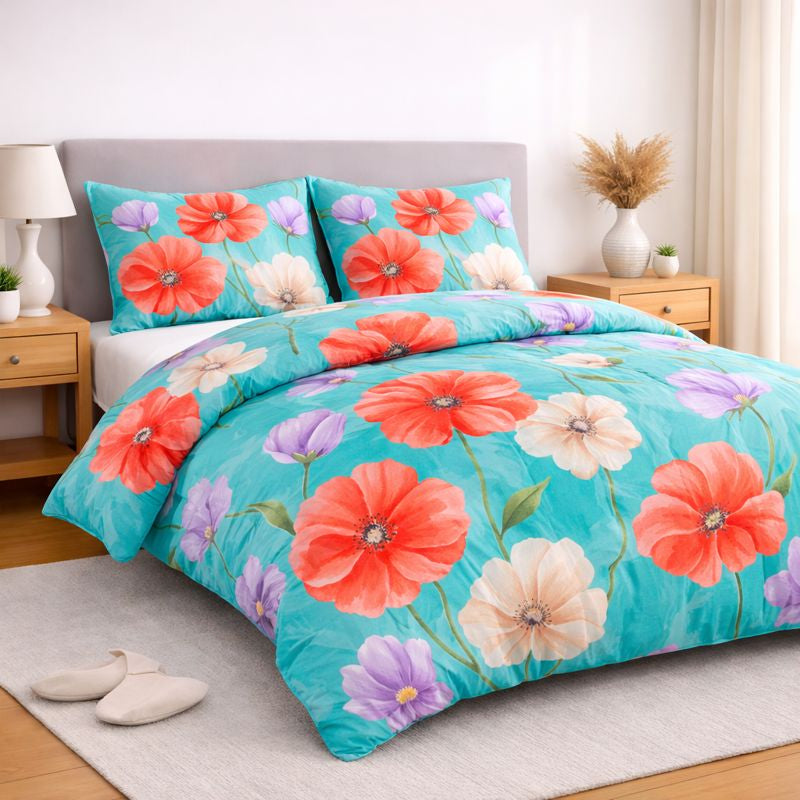 PACK DRAPS PLAT+2 TAIES+ COUETTES COULEUR (220cmx240cm)