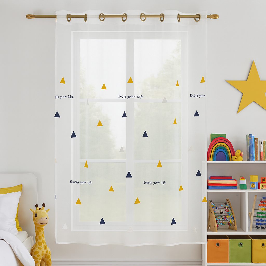 ✅ VOILAGE BLANC "ENJOY YOUR LIFE" L140 x H260 cm