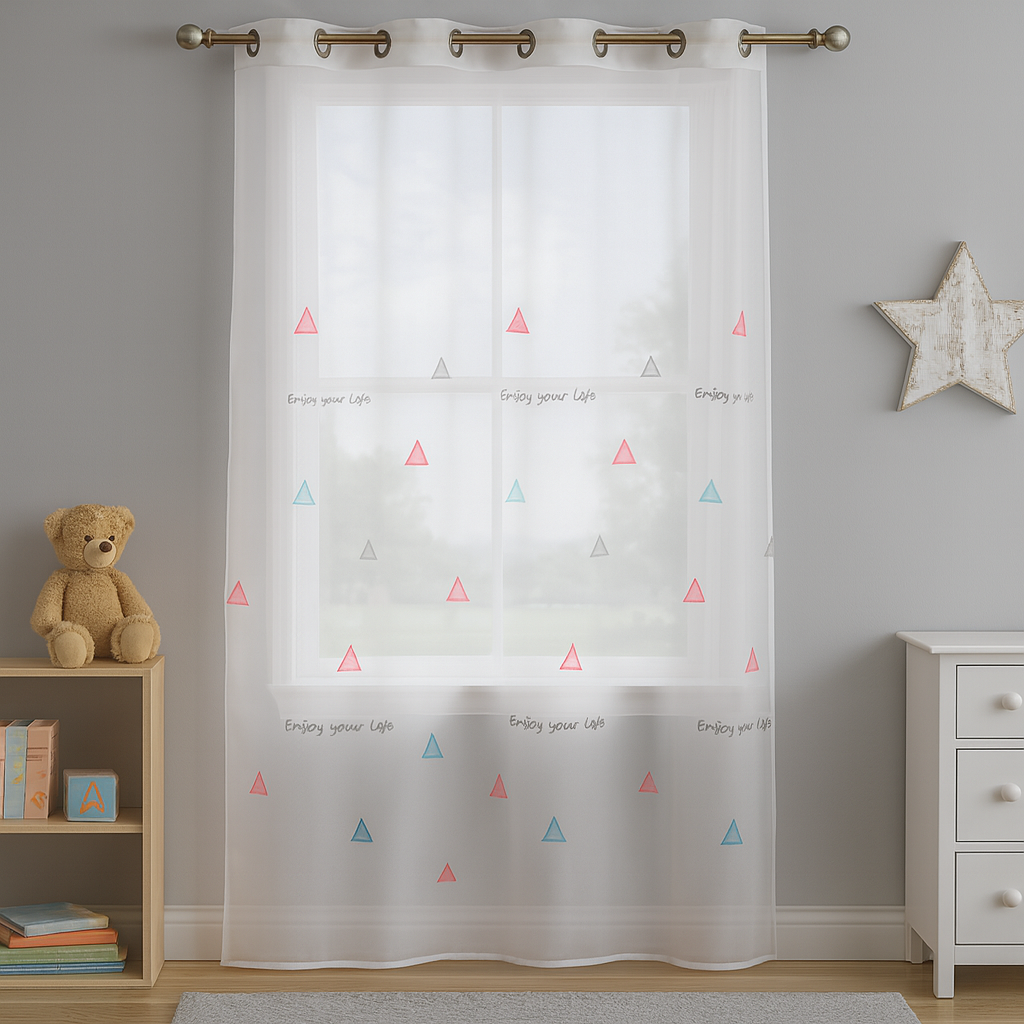 ✅ VOILAGE BLANC "ENJOY YOUR LIFE" L140 x H260 cm