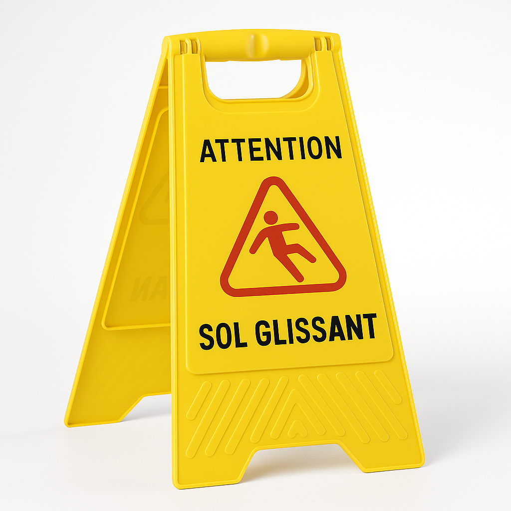 ✅ Panneau de Signalisation "ATTENTION SOL GLISSANT"