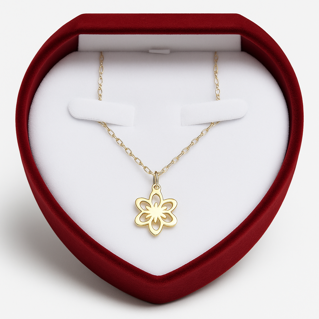 COLLIER EN OR 18 CARRATS "FLEUR SOLEIL"