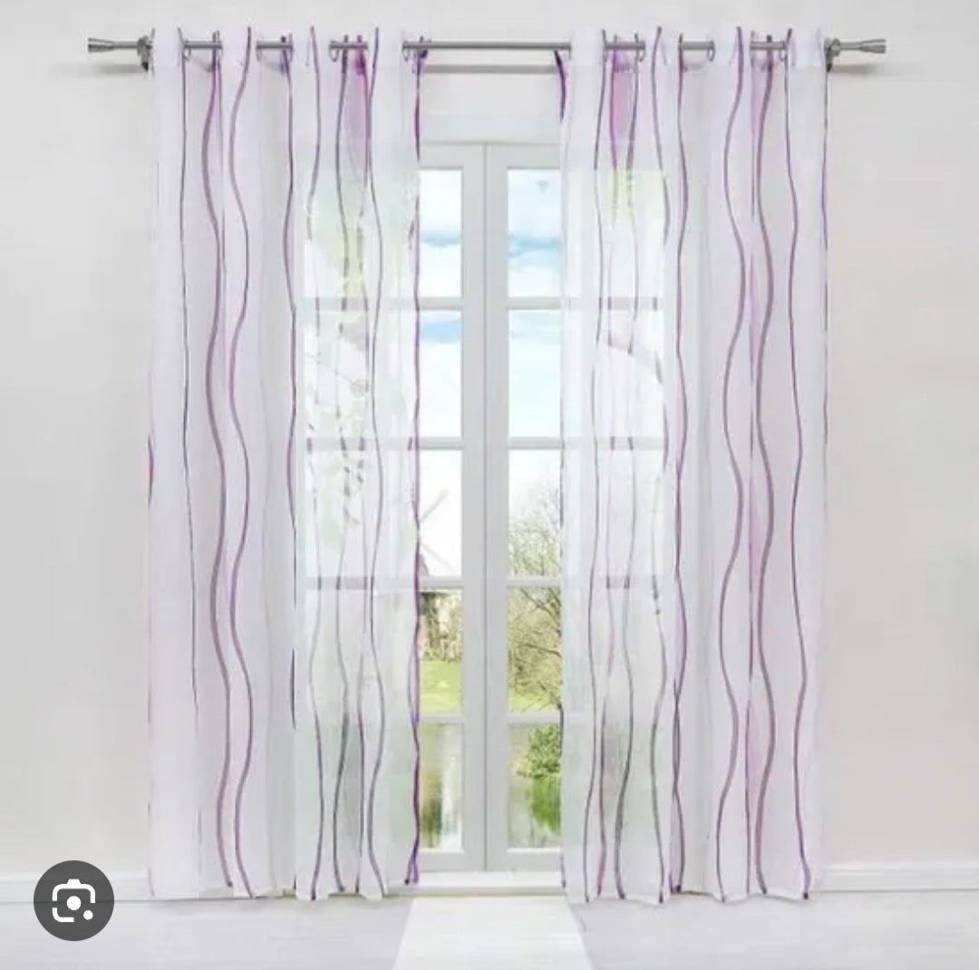 ✅ VOILAGE MOTIF VAGUE VIOLET L140 x H240 cm