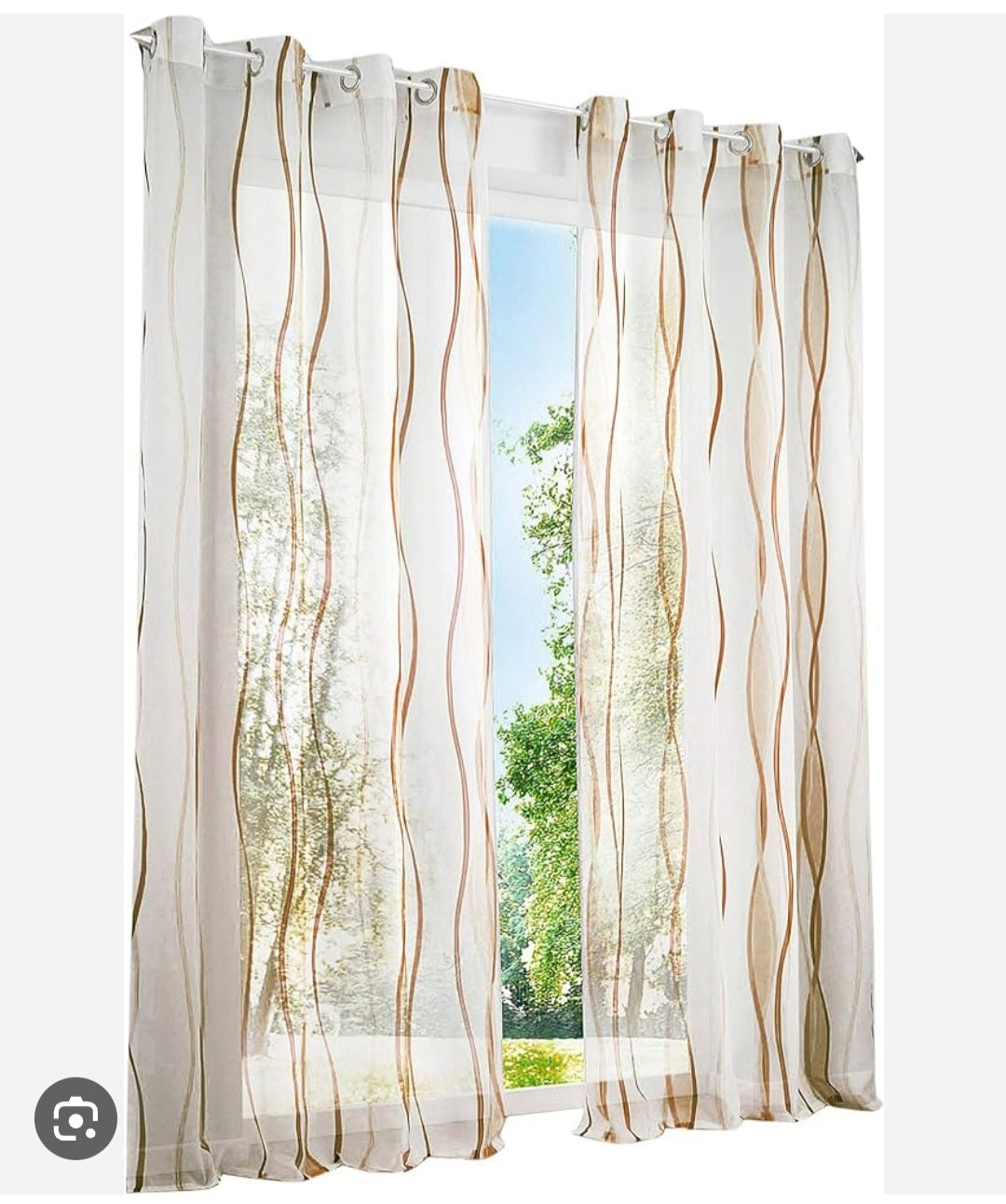 ✅ VOILAGE MOTIF VAGUE BEIGE L140 x H240 cm