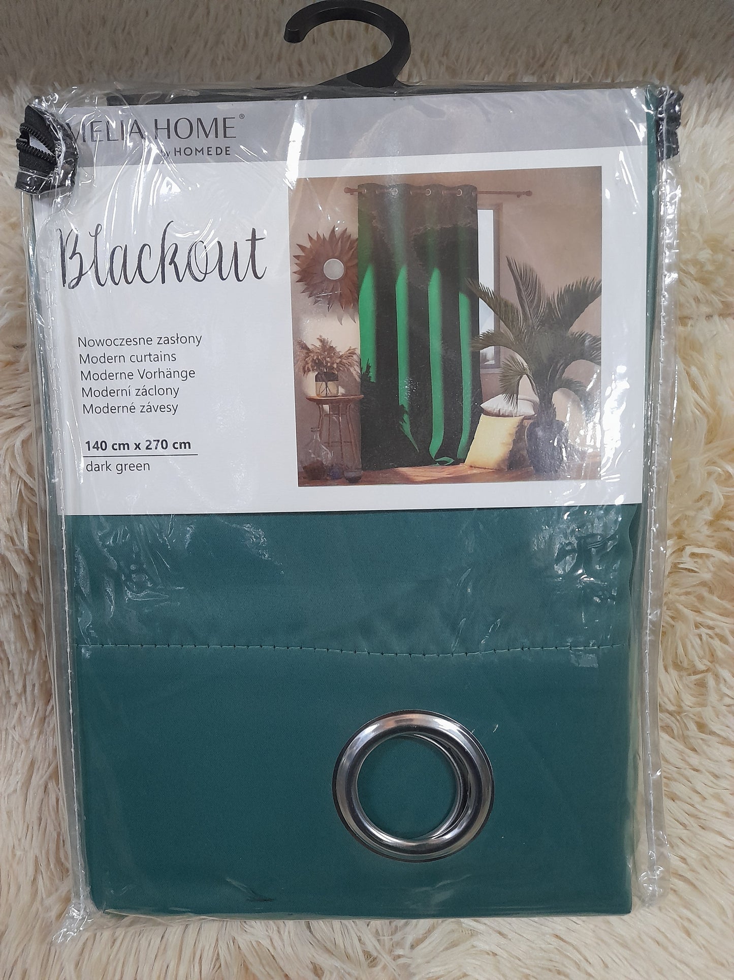 ✅ RIDEAU OCCULTANT VERT FONCE L140 x H270 cm