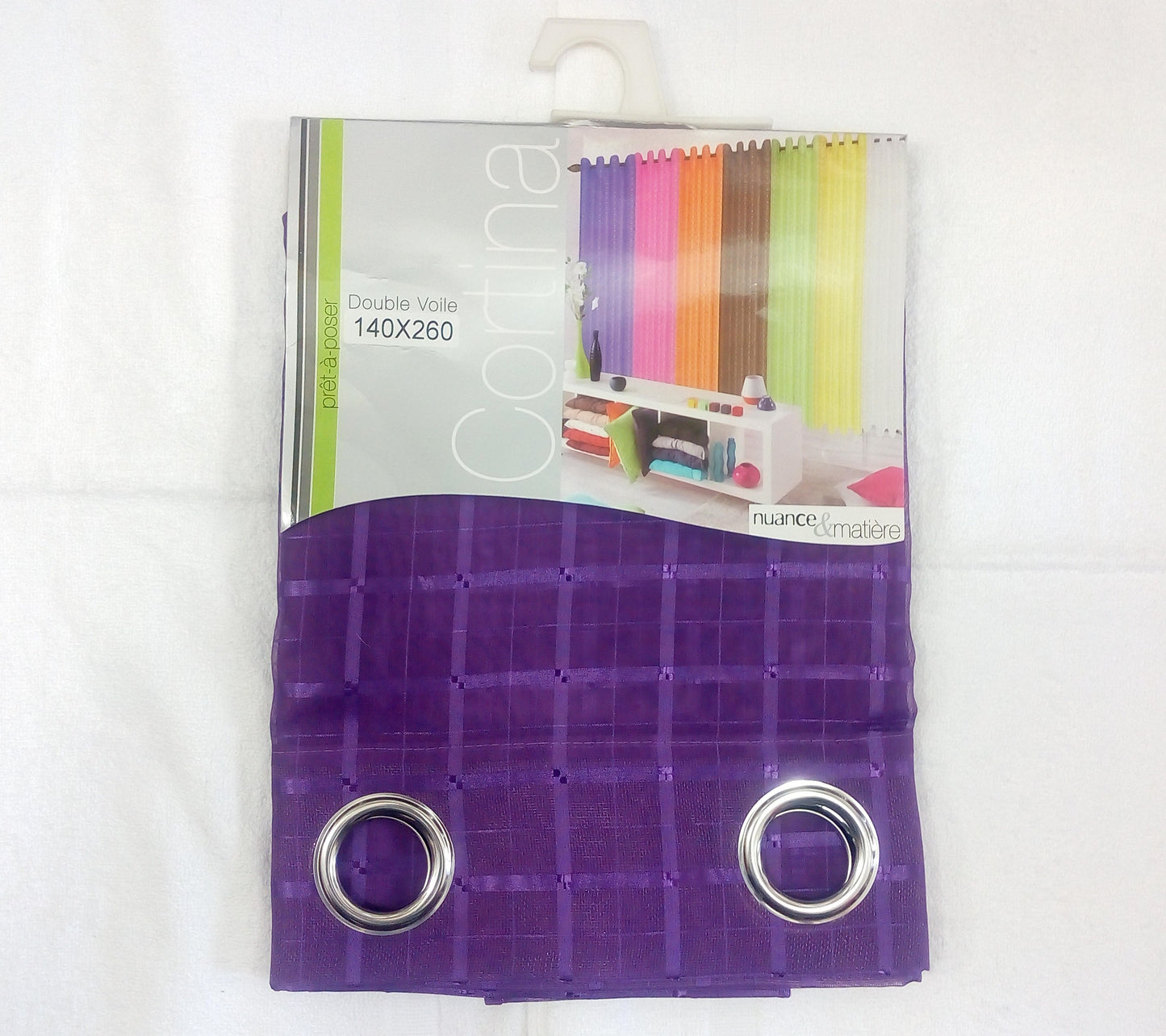 ✅ VOILAGE MOTIF RECTANGLE VIOLET L140 x H260 cm