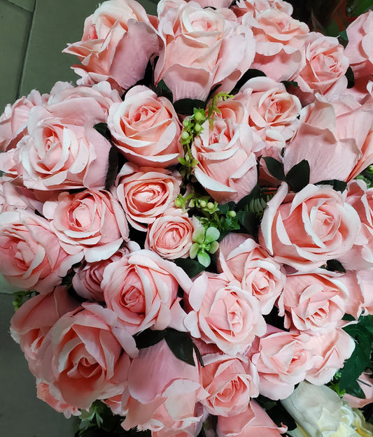 ✅ Bouquet de 30 roses artificielles rose rose