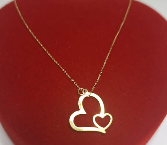 COLLIER EN OR 18 CARRATS "DOUBLE COEUR"