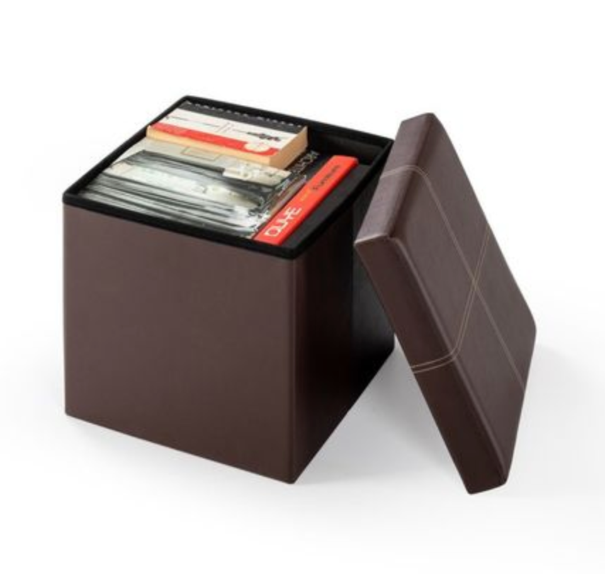 ✅ POUF DE RANGEMENT PLIABLE 38x38x38 CM (Disponible en Noir et Marron)