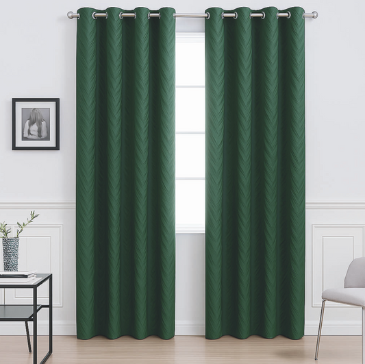 ✅ RIDEAU OCCULTANT ZIG ZAG VERT L140 x H260 cm