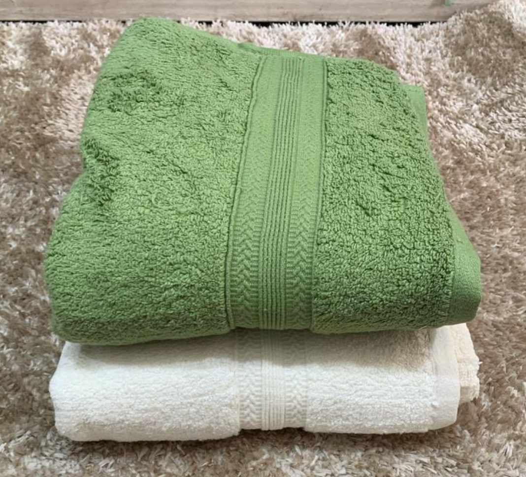 ✅ Pack de 02 Serviettes 100 % coton MM+GM (70x130 cm & 90x160 cm)