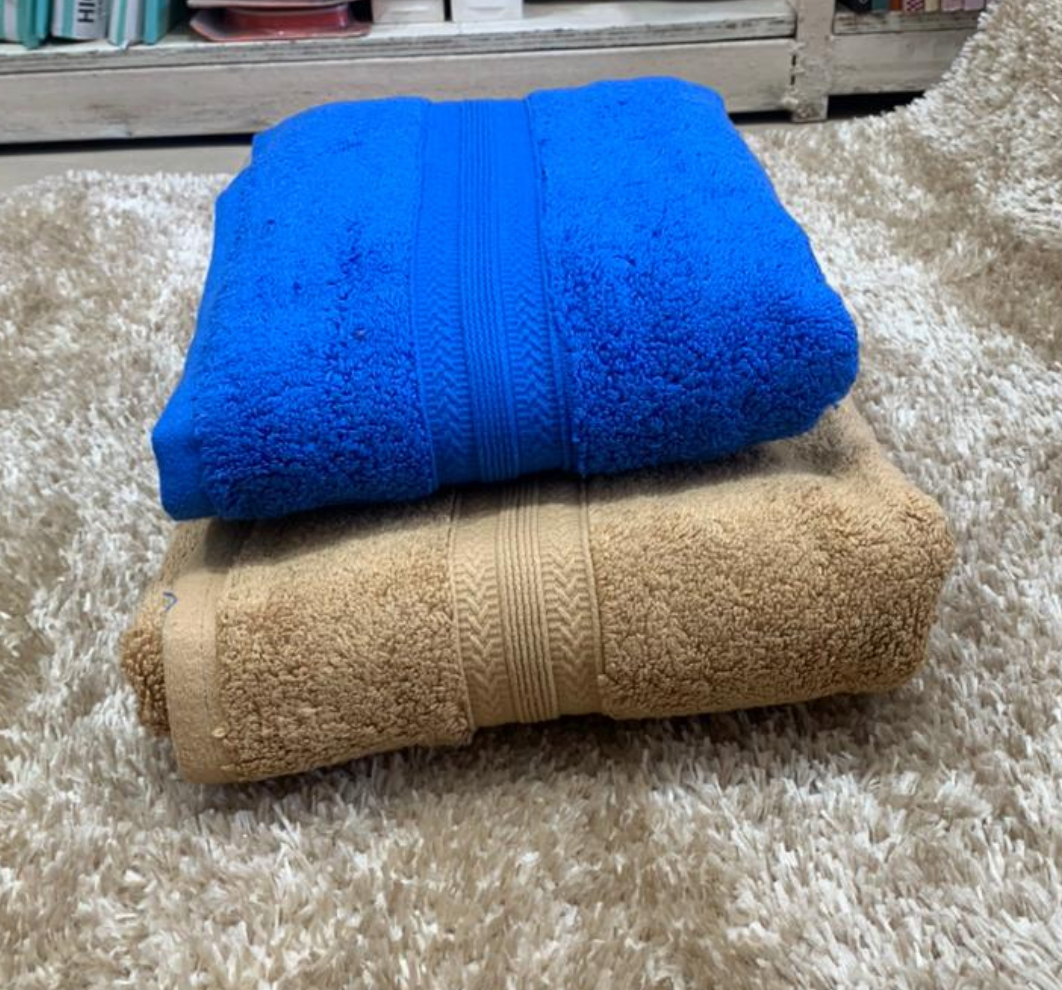 ✅ Pack de 02 Serviettes 100 % coton MM+GM (70x130 cm & 90x160 cm)
