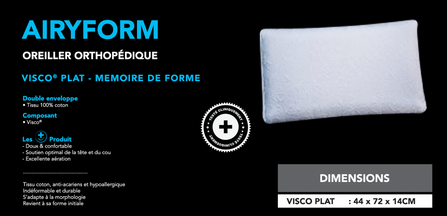 Oreiller AiryForm : A Mémoire de Forme en Mousse, Ergonomique, Cervical Respirant