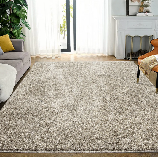 ✅ TAPIS SHAGGY UNI BISON (Dimensions: 4m x 5m)