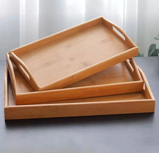 ✅ PLATEAUX EN BAMBOU - 3 Pieces