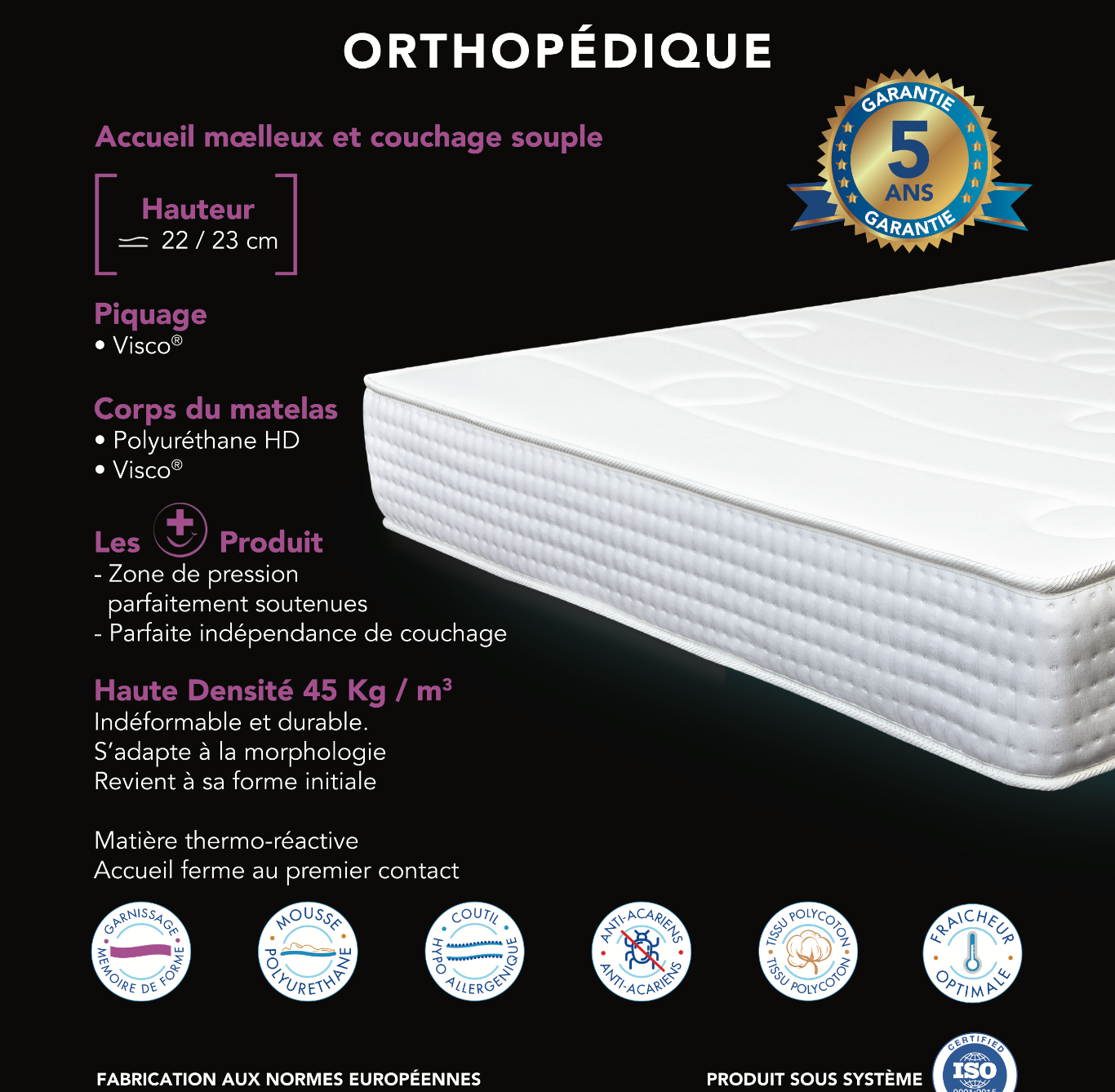 ✅ Matelas à mémoire de forme - LUXURY (120 cm x 200 cm)