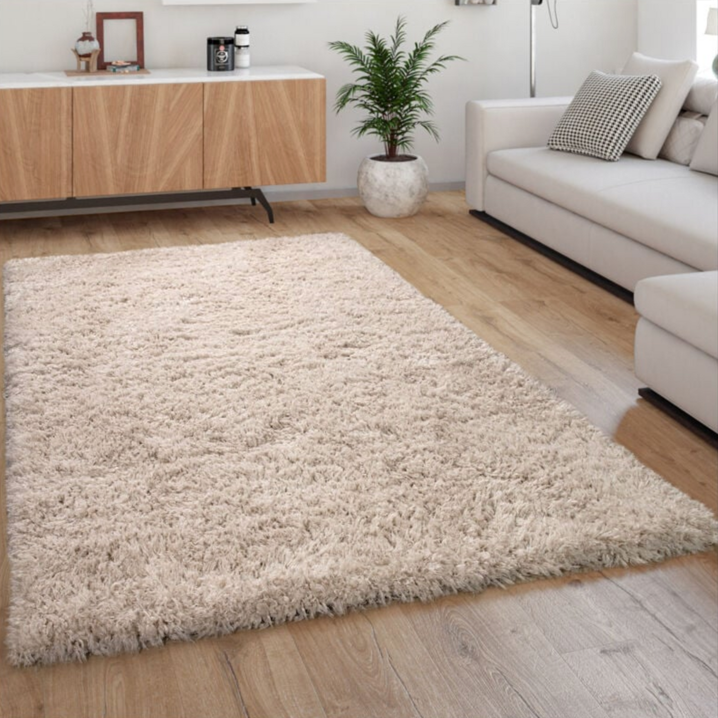 ✅ TAPIS SHAGGY UNI CAPPUCCINO (Dimensions: 3m x 4m)