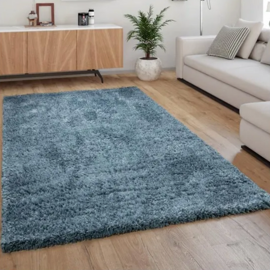 ✅ TAPIS SHAGGY UNI BLEU PETROL (Dimensions: 1m x 2m)