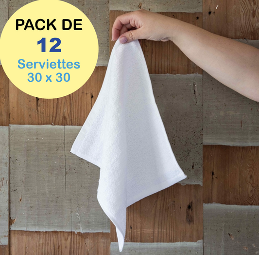 ✅ Pack de 12 Carrés invités blanc 30 x 30 cm  (Blanc ou couleur Mix)