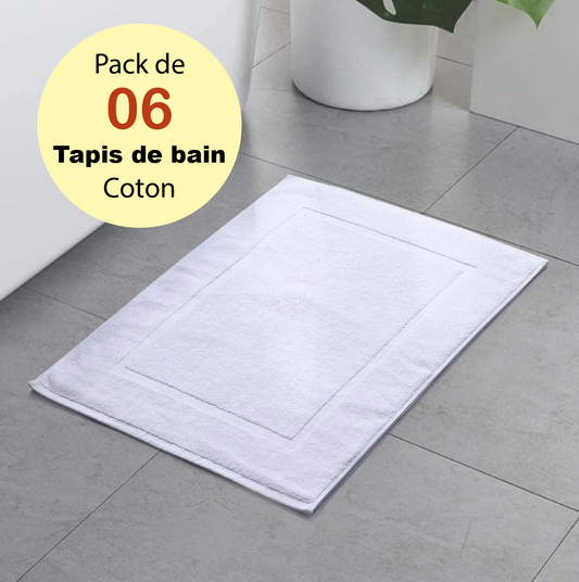 ✅ Pack de 06 Tapis de Bain en Coton