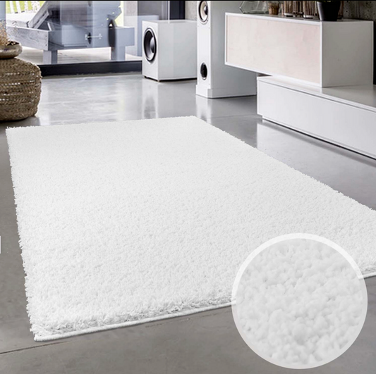 ✅ TAPIS SHAGGY UNI BLANC (Dimensions: 2m x 3m)