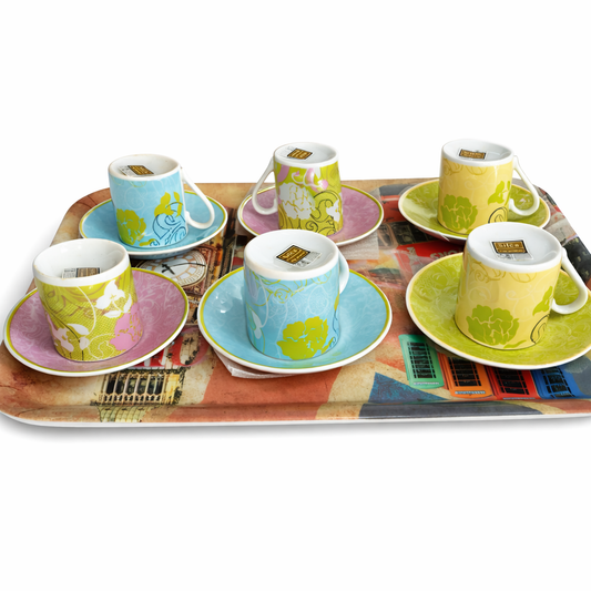 ✅ Coffret 06 Tasses Café avec Plateau