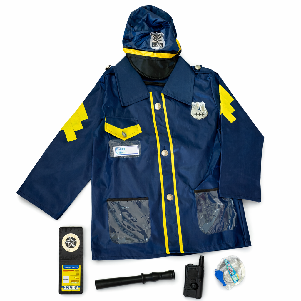 ✅ OFFICIER DE POLICE: Gilet & Accessoires (3 A 8 Ans) 0