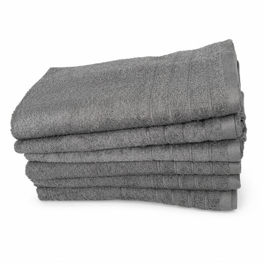 ✅ Pack de 06 Serviettes 100 % coton Couleur Gris (70 cm x 130 cm)