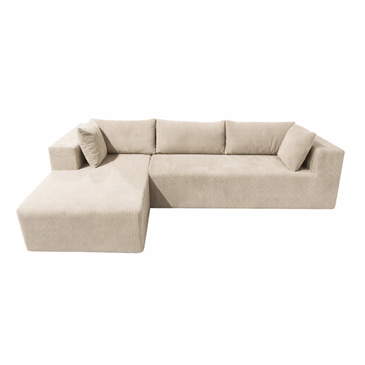 ✅ Canapé d’angle beige pour salon moderne (268*75*62 cm)