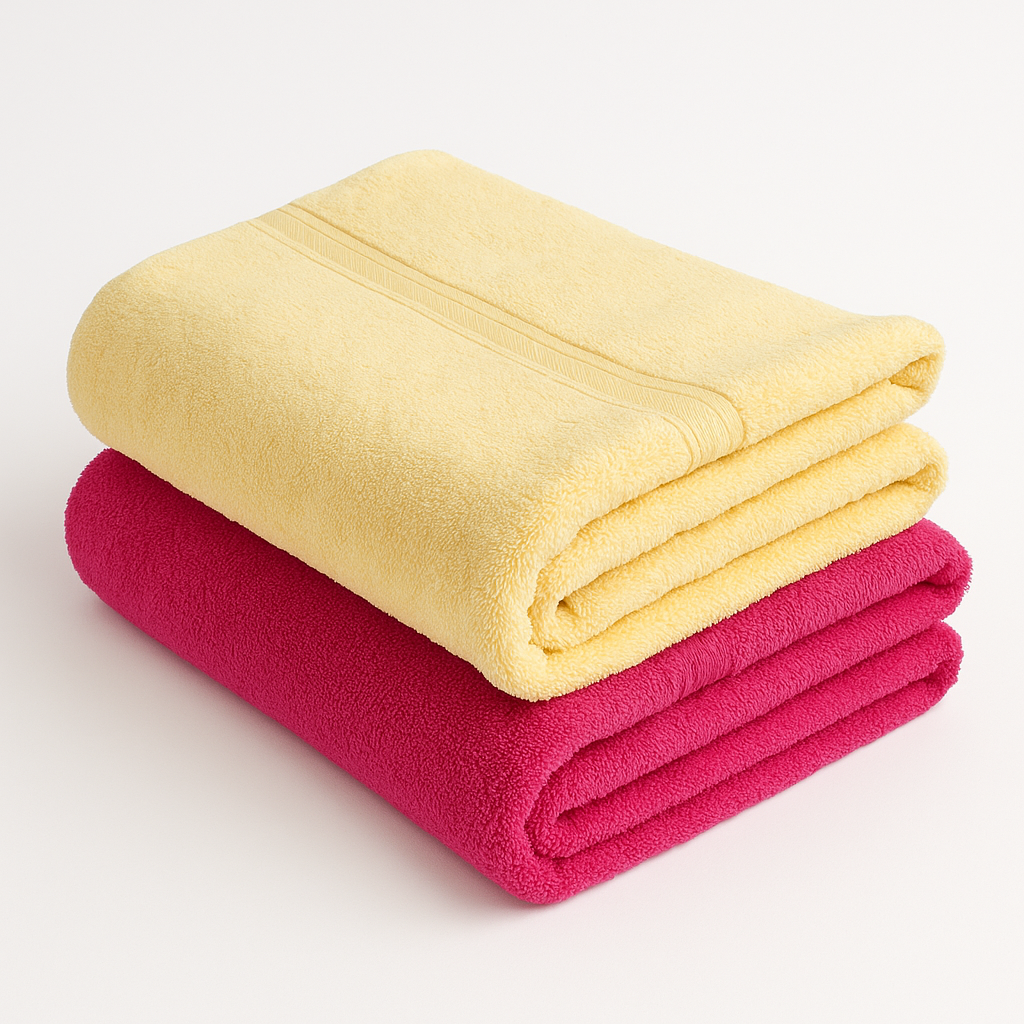 ✅ Pack de 02 Serviettes 100 % coton MM+GM (70x130 cm & 90x160 cm)