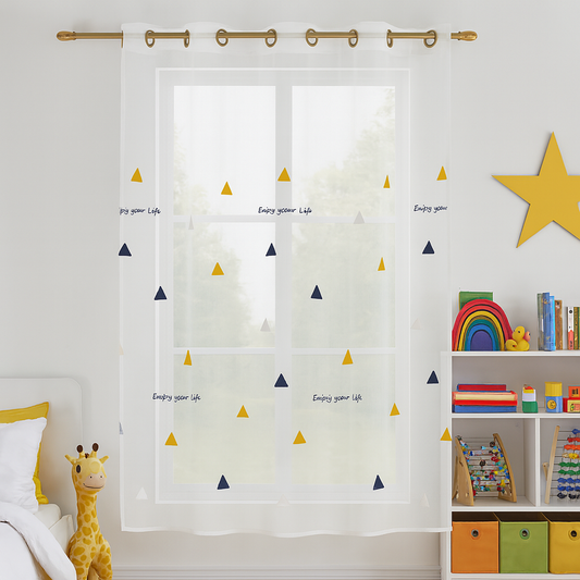 ✅ VOILAGE BLANC "ENJOY YOUR LIFE" L140 x H260 cm