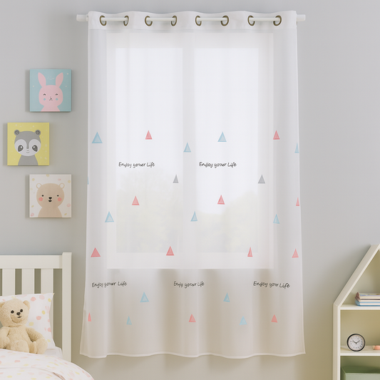 ✅ VOILAGE BLANC "ENJOY YOUR LIFE" L140 x H260 cm