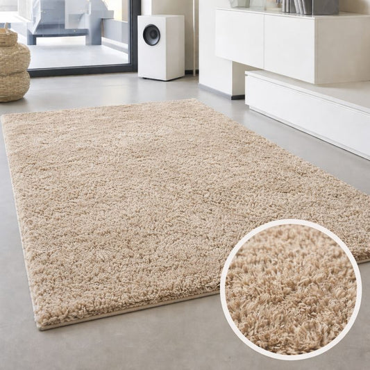 ✅ TAPIS SHAGGY UNI CAPPUCCINO (Dimensions: 2m x 3m)