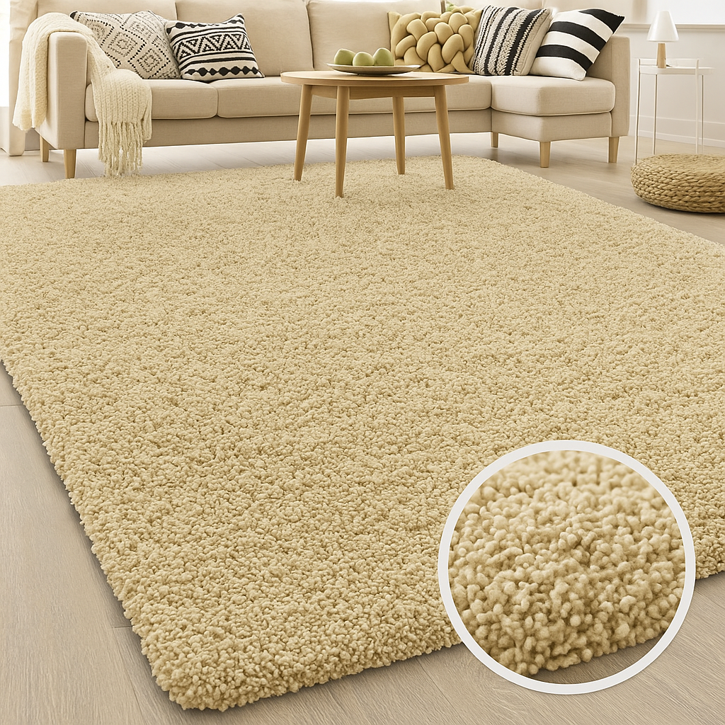 ✅ TAPIS SHAGGY UNI GOLD (Dimensions: 1m x 2m)
